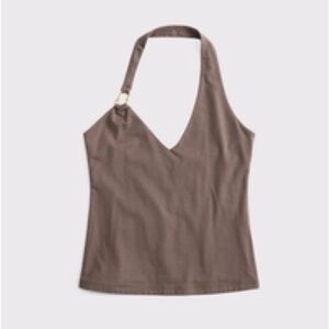 Abercrombie & Fitch Taupe Hardware Halter Tank Top